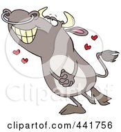 Royalty Free RF Clip Art Illustration Of A Cartoon Infatuated Bull