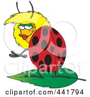 Royalty Free RF Clip Art Illustration Of A Cartoon Flirty Ladybug by toonaday