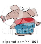 Royalty Free RF Clip Art Illustration Of A Cartoon Elephant With A Big Butt