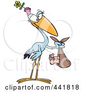 Poster, Art Print Of Cartoon Female Stock Carrying A Baby