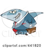 Poster, Art Print Of Cartoon Business Land Shark