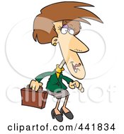 Poster, Art Print Of Cartoon Female Executive With A Briefcase