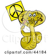 Clipart Illustration Of A Peaceful Cobra Snake Holding A Peace Sign