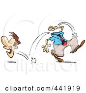 Royalty Free RF Clip Art Illustration Of A Cartoon Businessman Laughing His Head Off by toonaday