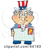 American Uncle Sam Holding A Stamped Envelope