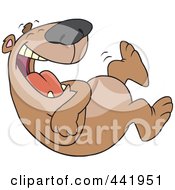 Royalty Free RF Clip Art Illustration Of A Cartoon Bear Laughing by toonaday