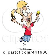 Royalty Free RF Clip Art Illustration Of A Cartoon Happy Girl Holding A License