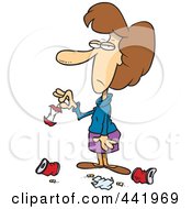 Royalty Free RF Clip Art Illustration Of A Cartoon Woman Standing In Litter by toonaday