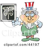 Clipart Illustration Of An American Uncle Sam Radiologist Pointing To An Xray
