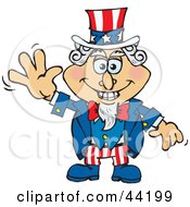 Clipart Illustration Of An American Uncle Sam Smiling And Waving by Dennis Holmes Designs