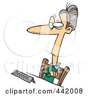 Royalty Free RF Clip Art Illustration Of A Cartoon Female Librarian Sitting At A Desk by toonaday