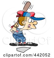 Cartoon Baseball Boy Up For Bat