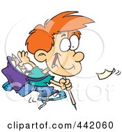 Royalty Free RF Clip Art Illustration Of A Cartoon Boy Picking Up Litter