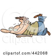 Royalty Free RF Clip Art Illustration Of A Cartoon Man Relaxing On The Ground