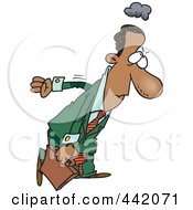 Poster, Art Print Of Cartoon Gloomy Black Businessman Returning To Work