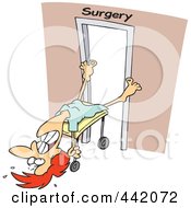 Royalty Free RF Clip Art Illustration Of A Cartoon Reluctant Woman Going Into Surgery