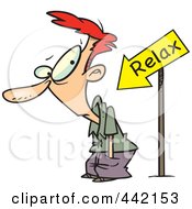 Poster, Art Print Of Cartoon Relax Arrow Pointing At A Man