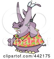 Royalty Free RF Clip Art Illustration Of A Cartoon Rhino Using A Cell Phone