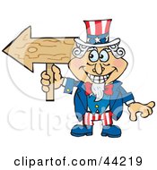 Poster, Art Print Of American Uncle Sam Holding A Blank Wood Arrow Sign