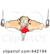 Cartoon Strong Olympic Man On The Rings
