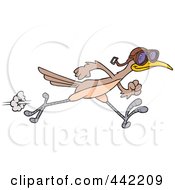 Royalty Free RF Clip Art Illustration Of A Cartoon Roadrunner Wearing Goggles by toonaday