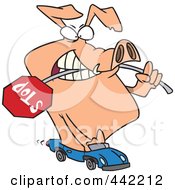 Royalty Free RF Clip Art Illustration Of A Cartoon Road Hog Driving A Car