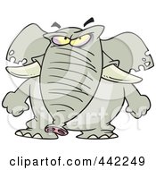 Royalty Free RF Clip Art Illustration Of A Cartoon Mad Elephant by toonaday