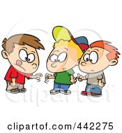 Poster, Art Print Of Cartoon Group Of Boys Playing Rock Paper Scissors