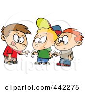 Royalty Free RF Clip Art Illustration Of A Cartoon Group Of Boys Playing Rock Paper Scissors