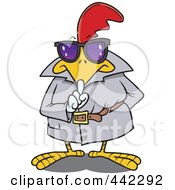 Cartoon Secretive Rooster