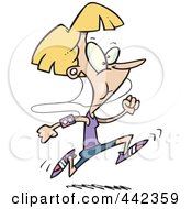Royalty Free RF Clip Art Illustration Of A Cartoon Runner With An Mp3 Player by toonaday