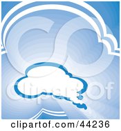 Website Background Of A Blue Cloud Thought Balloon In A Sky