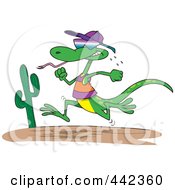 Poster, Art Print Of Cartoon Running Lizard