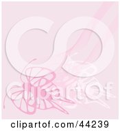 Clipart Illustration Of A Website Background Of A Pink Butterfly Silhouette