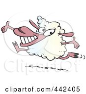 Royalty Free RF Clip Art Illustration Of A Cartoon Happy Lamb Leaping by toonaday