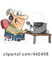 Cartoon Man Talking On Ham Radio