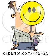 Royalty Free RF Clip Art Illustration Of A Cartoon Smiley Face Businessman