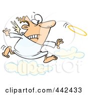 Poster, Art Print Of Cartoon Male Angel Chasing His Halo