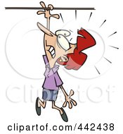 Cartoon Businesswoman Losing Her Grip