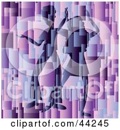 Poster, Art Print Of Silhouetted Dancing Couple On An Abstract Purple Website Background