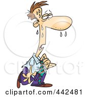 Royalty Free RF Clip Art Illustration Of A Cartoon Hot And Sweaty Businessman by toonaday