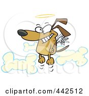 Poster, Art Print Of Cartoon Angel Dog In Heaven