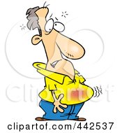 Royalty Free RF Clip Art Illustration Of A Cartoon Man With Heart Burn by toonaday