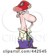 Royalty Free RF Clip Art Illustration Of A Cartoon Migraine Ridden Businessman Holding An Ice Pack To His Head