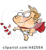 Royalty Free RF Clip Art Illustration Of A Cartoon Cute Baby Tossing Hearts by toonaday