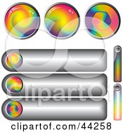 Poster, Art Print Of Collage Of Rainbow Spiral Website Buttons