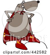 Poster, Art Print Of Super Hero Dog In A Cape His Hands On His Hips