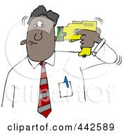 Black Businessman Holding A Taser To His Head