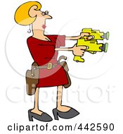 Blond Woman Drawing Two Taser Guns