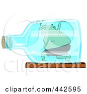 Royalty Free RF Clip Art Illustration Of A Man Trapped In A Bottle by djart